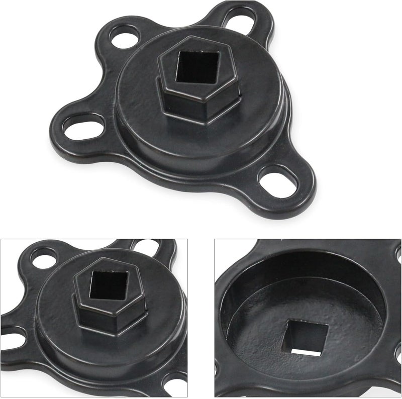QGHAUC Crankshaft Turning Tool Engine Rotation Adapter Tool Compatible with Chevy Ford V8 Engines Black - Image 4